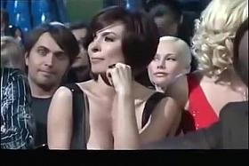 Looking to the neckline of a woman