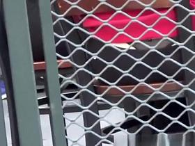 Teen exposed thong and tight leggings