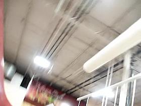 Slender chick with stretched legs erotic spied upskirt