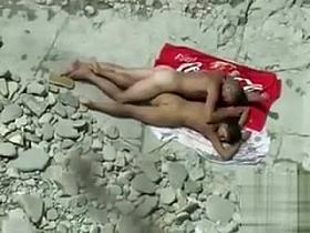 Nude beach day with a voyeur sex