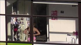 Hot woman gets dressed to go out