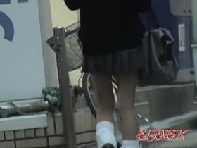 Street sharker stalking a gorgeous slim Asian schoolgirl.