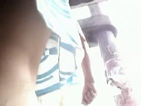 And older and attractive woman upskirt candid video