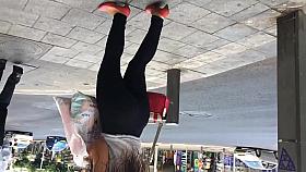 Bubble butt with yoga pants and heels