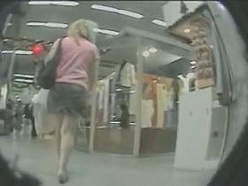 Up skirt booty action caught on tape by horny voyur.