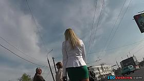 Lets look up that taut green petticoat