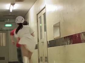 Great pink panty on the Japanese nurse sharking movie