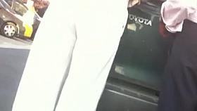 Ass voyeur 12 - See through white pants VPL