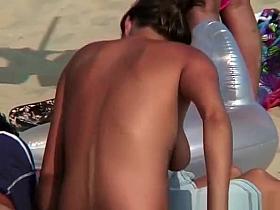 Hot nudist and topless chicks spied