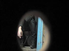 Pretty blonde is smoking and pissing on the toilet