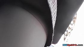 Sexy upskirts in public of the pretty young chick