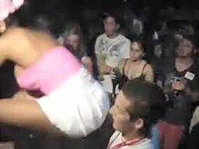 Bar show with a smoking hot Latina and her tits