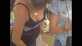 Mature in the tight dress hot downblouse titties