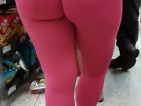 Hot ass in very tight pink pants