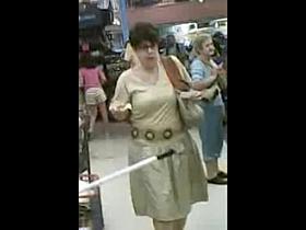 Mature woman at the grocery store