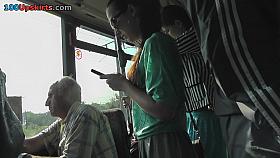 Public upskirt video will surprise with beautiful gal