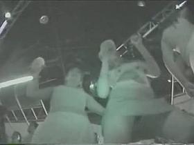 Upskirt in club with horny girls dancing