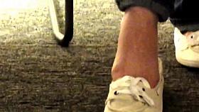 Candid College Library Cute Feet & Toes