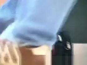 Sitting upskirt at the airport