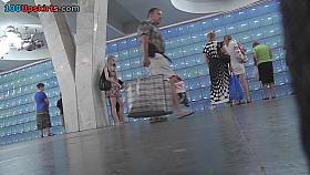 Best upskirt scene by young girl in sexy mini skirt