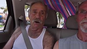 Amateur Latina teen trio with gramps at hotel