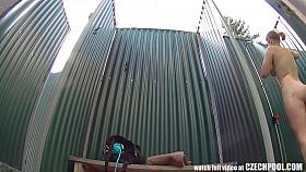 Chubby Girl Catched In Public Shower