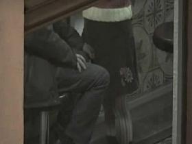 window spy horny student and teacher in cafe