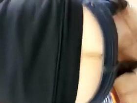 Butt crack looks inviting when she bends