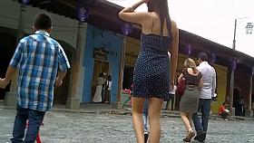 I'm following a sexy girl with one naughty purpose in this voyeur video