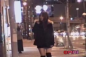 Awesome Jap sucks on a steely ramrod in an open street