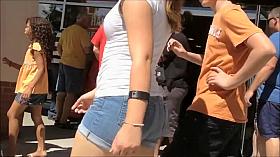 Young ass looking amazing in hot pants