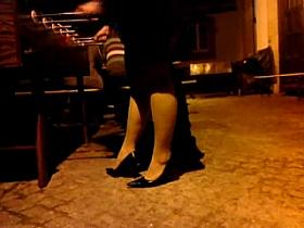 Nylonlegs and lackheels