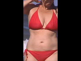 candid beach milf spy jiggly tits 20 see thru top