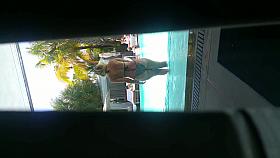 Monster PAWG dipping in the pool!