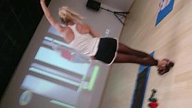 Candid nylon leggings gym part2