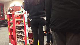 Candid Tiny Teen in Tights with Panty Lines