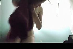 Mature woman spied in shower cabin