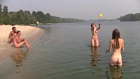 Young nudist beach girl