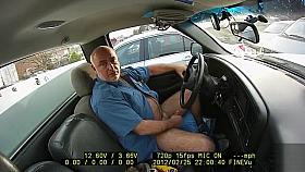 Parking lot masturbation in his truck