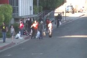 Candid voyeur clip with amateur that pissed on the road