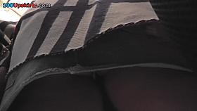 Candid upskirt mov features a skinny ass hottie