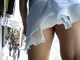 Breezy underskirt voyeur video shots in the summer