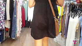 Nippleringlover Hot Milf No Panties Flashing Pierced Pussy In Public