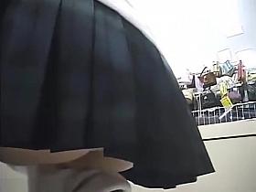 Teen uniform upskirt panties