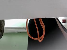 Two women in a beach cabin