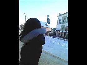 girl walks in semen on the back nice pretty