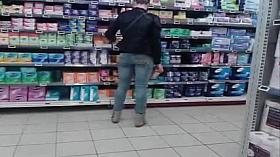 Tight ass candid in jeans , round sexy ass