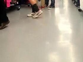 Candid young teen ass in volley shorts!