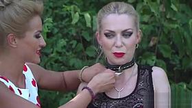 Huge tits slave gets anal in public