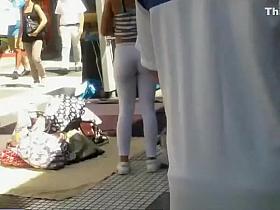 Tight shorts and see through leggings